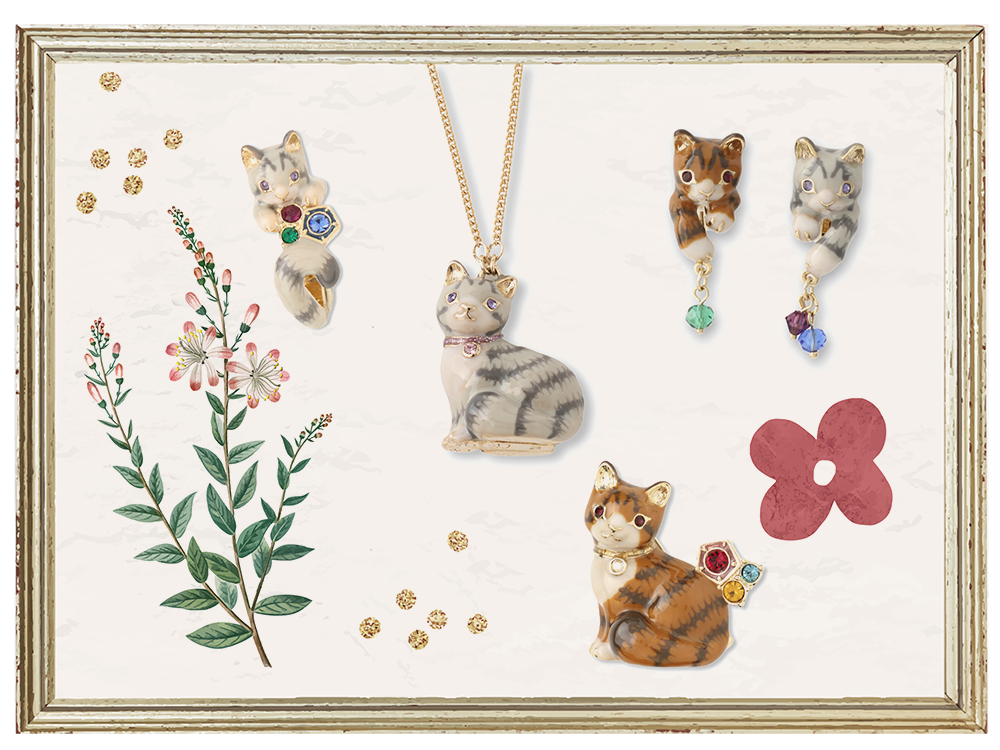 ANNA SUI アナスイ白猫猫モチーフねこネコイヤリング ANNA SUI アナスイ白猫猫モチーフねこネコイヤリング